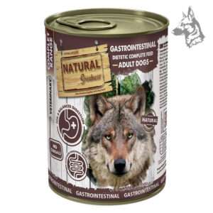 Lata de comida húmeda para perros adultos Natural Greatness Gastrointestinal, dieta completa para el cuidado digestivo. Fórmula sin cereales, diseñada para mejorar el equilibrio intestinal y aliviar trastornos digestivos.