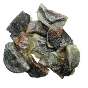 Snacks naturales para perros de piel de salmón deshidratada en tacos, ricos en omega 3 y 6, ideales para una piel y pelaje saludables