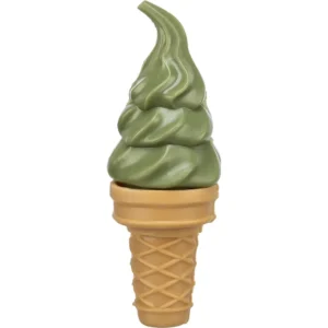 Snack para perro con forma de cucurucho verde, sabor a pollo, ideal para masticar.