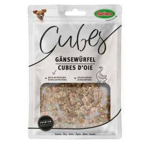 Cubos de oca natural Bubimex, snack complementario para perros, paquete de 80 g.