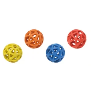 Pack de pelotas AtomBall para perros en colores surtidos – juguetes de goma con rejilla.