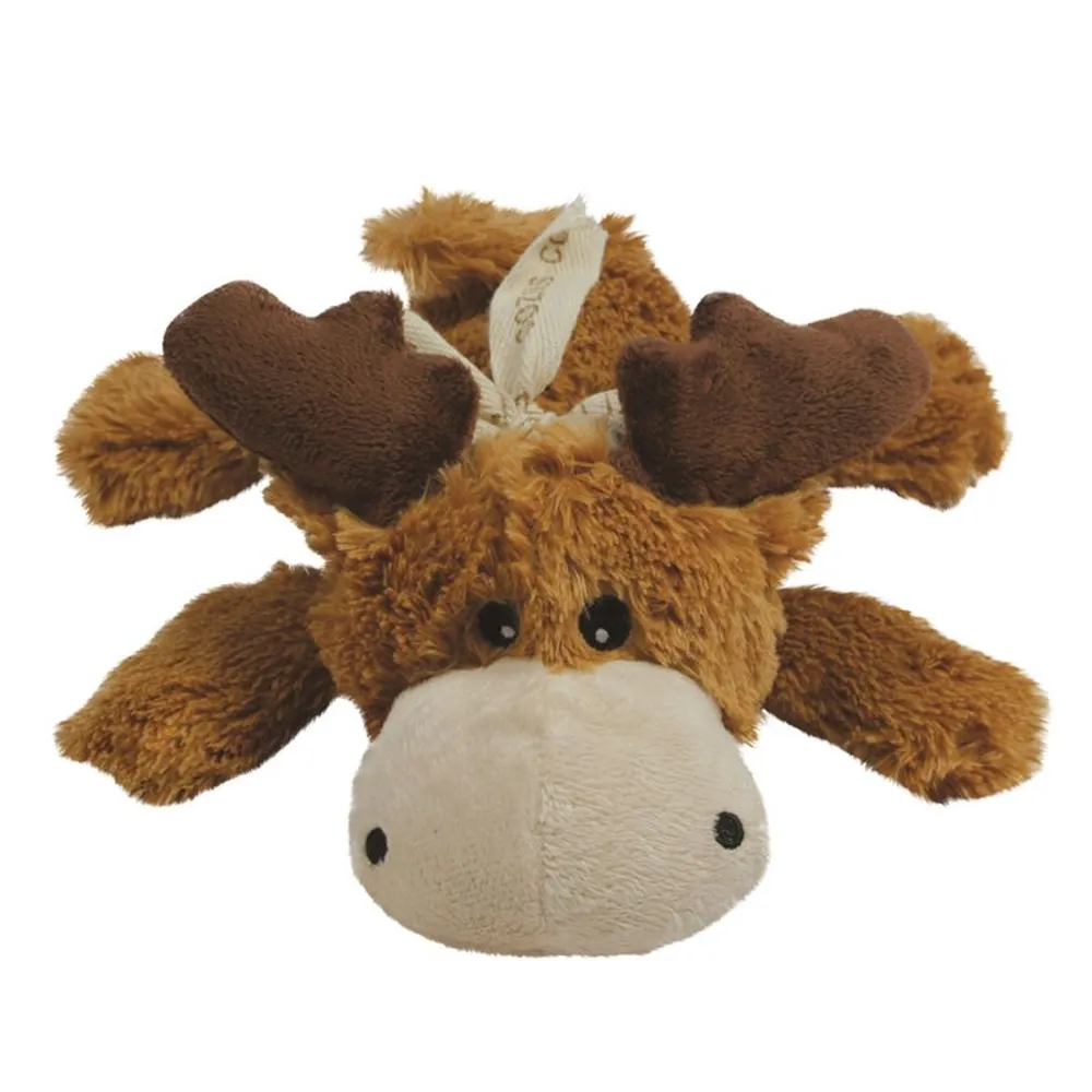 Peluche para perros tipo alce XL Kong Wild Knots, de felpa marrón suave con cuerda anudada interior resistente y chirriador, ideal para grandes peludos de España.