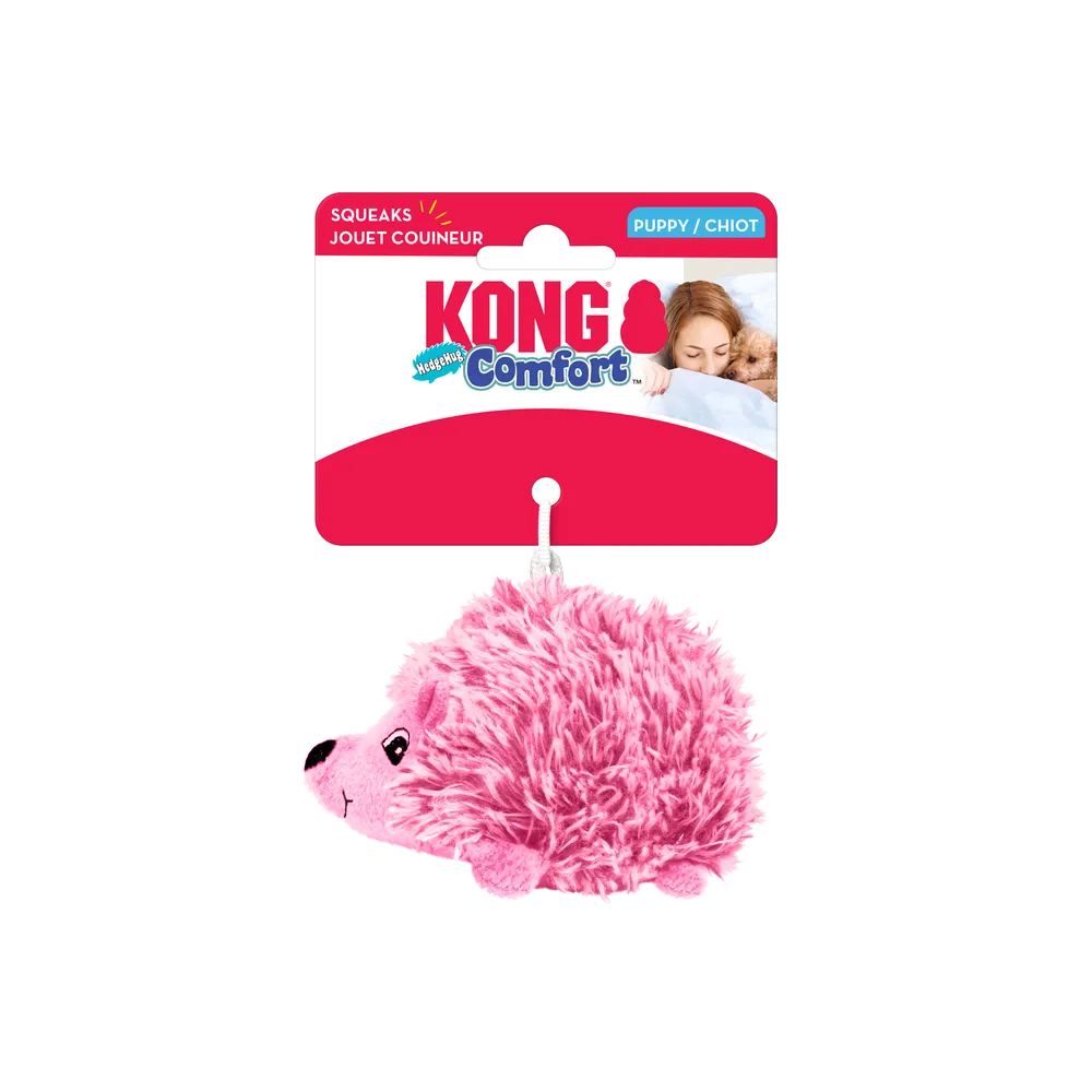 Erizo rosa KONG Comfort HedgeHug Puppy para cachorros con squeaker.