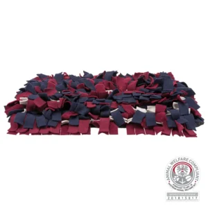 Alfombra de actividad olfativa para perro 50 × 34 cm con flecos de tela para esconder premios, tipo “snuffle mat”.