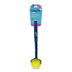 Juguete Coachi Tuggi Ball con pelota y asa elástica azul para perros