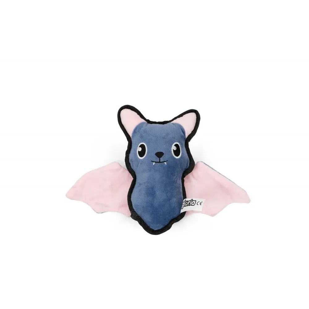 Juguete murciélago de peluche para perro o gato, azul con alas rosadas, sin packaging