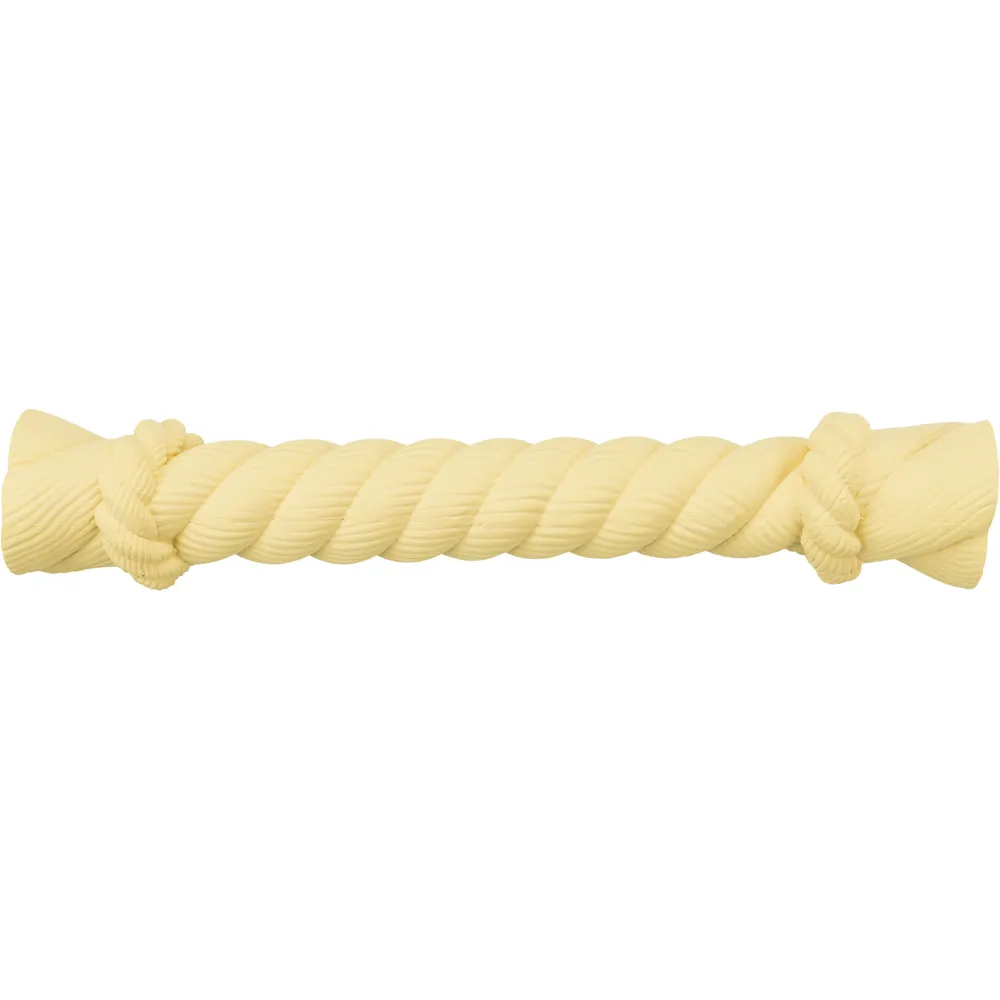 Cuerda crujiente de látex para perros, 30 cm, color crema, juguete interactivo mordedor