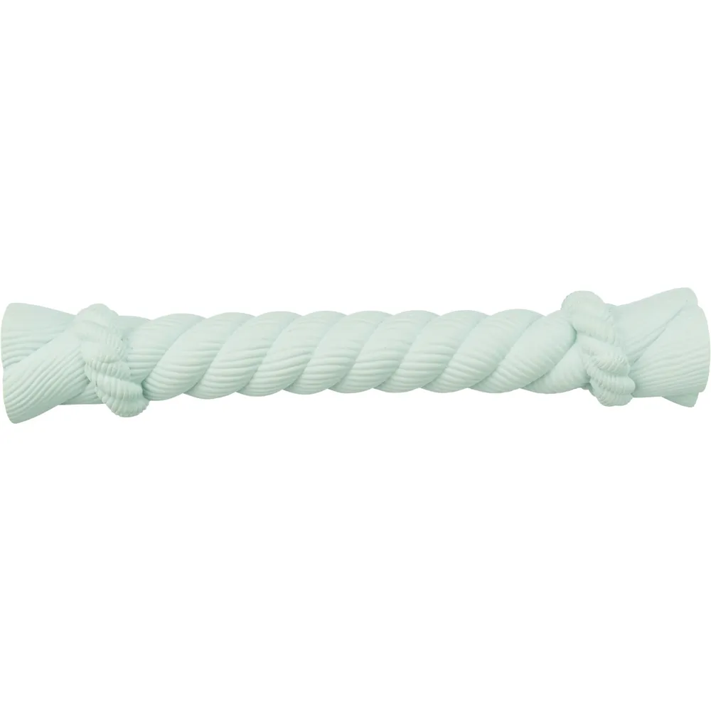 Juguete mordedor cuerda crujiente de látex para perro, 30 cm, color menta, ideal para cachorros