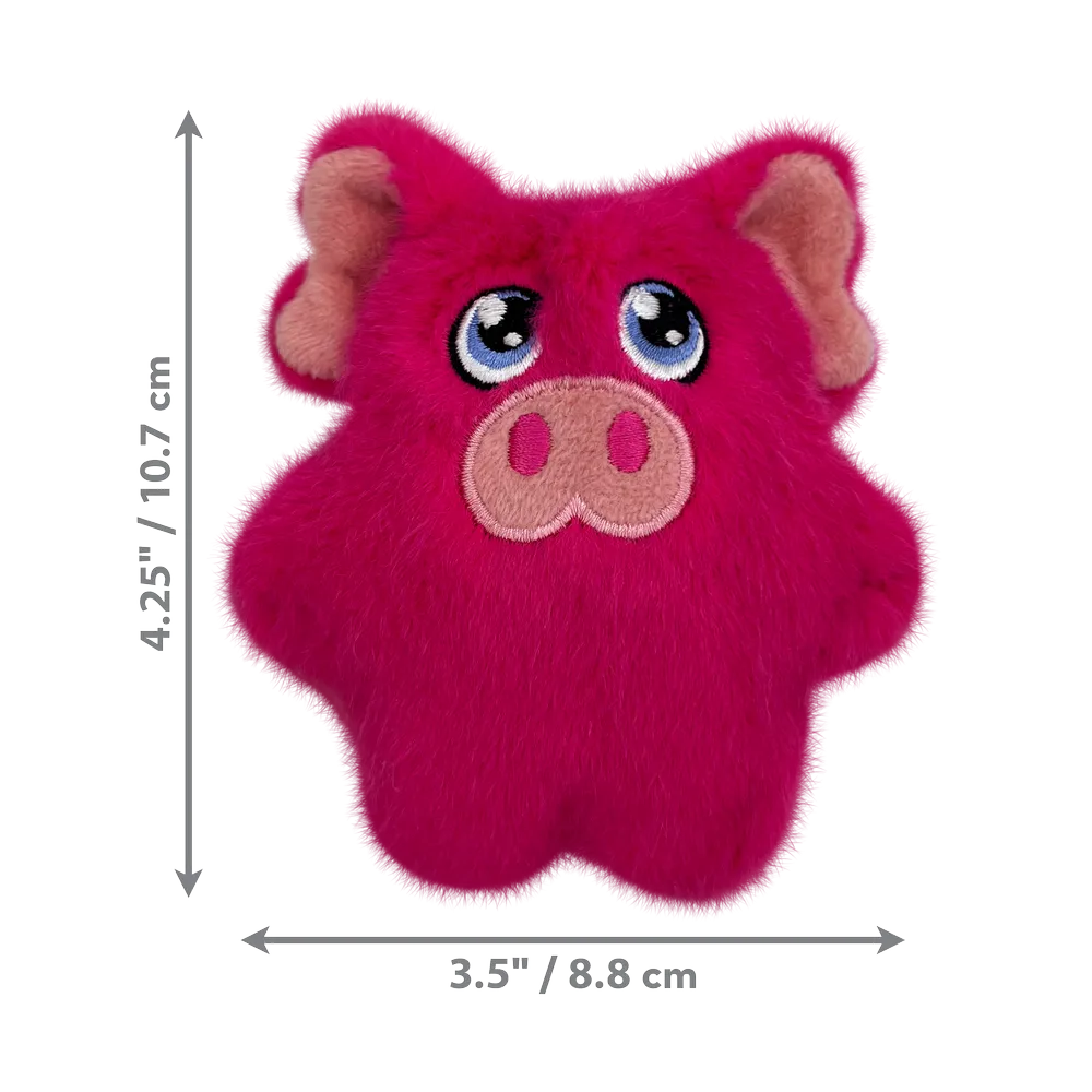 Dimensiones del juguete KONG Phatz Pig mini para perros: 10,7 cm de alto y 8,8 cm de ancho