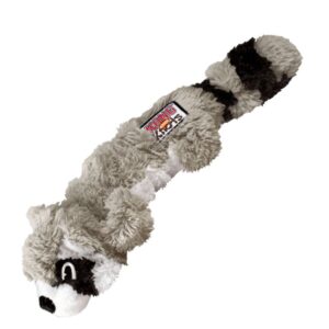 Peluche KONG Scrunch Knots Mapache para perros, juguete tipo nudo sin relleno con chirrido