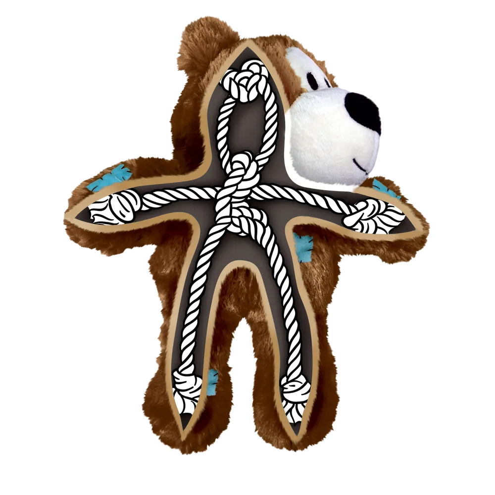 Vista interna del juguete KONG Wild Knots Oso con estructura de cuerda anudada para perros