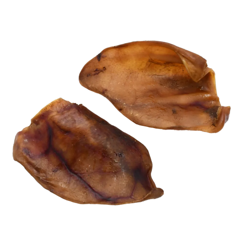 Pack de 2 orejas de cerdo deshidratadas para perros — snack masticable natural