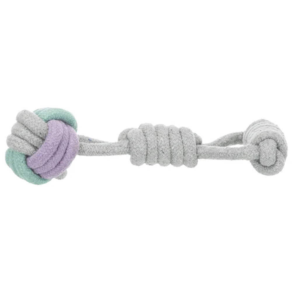 Pelota de nudo en cuerda para perro, línea Junior de Trixie, tamaño aprox. Ø 6/23 cm, algodón/poliéster, colores pastel