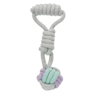 Pelota de nudo en cuerda para perro, modelo Junior de 23 cm (aprox.), mezcla algodón/poliéster, colores pastel
