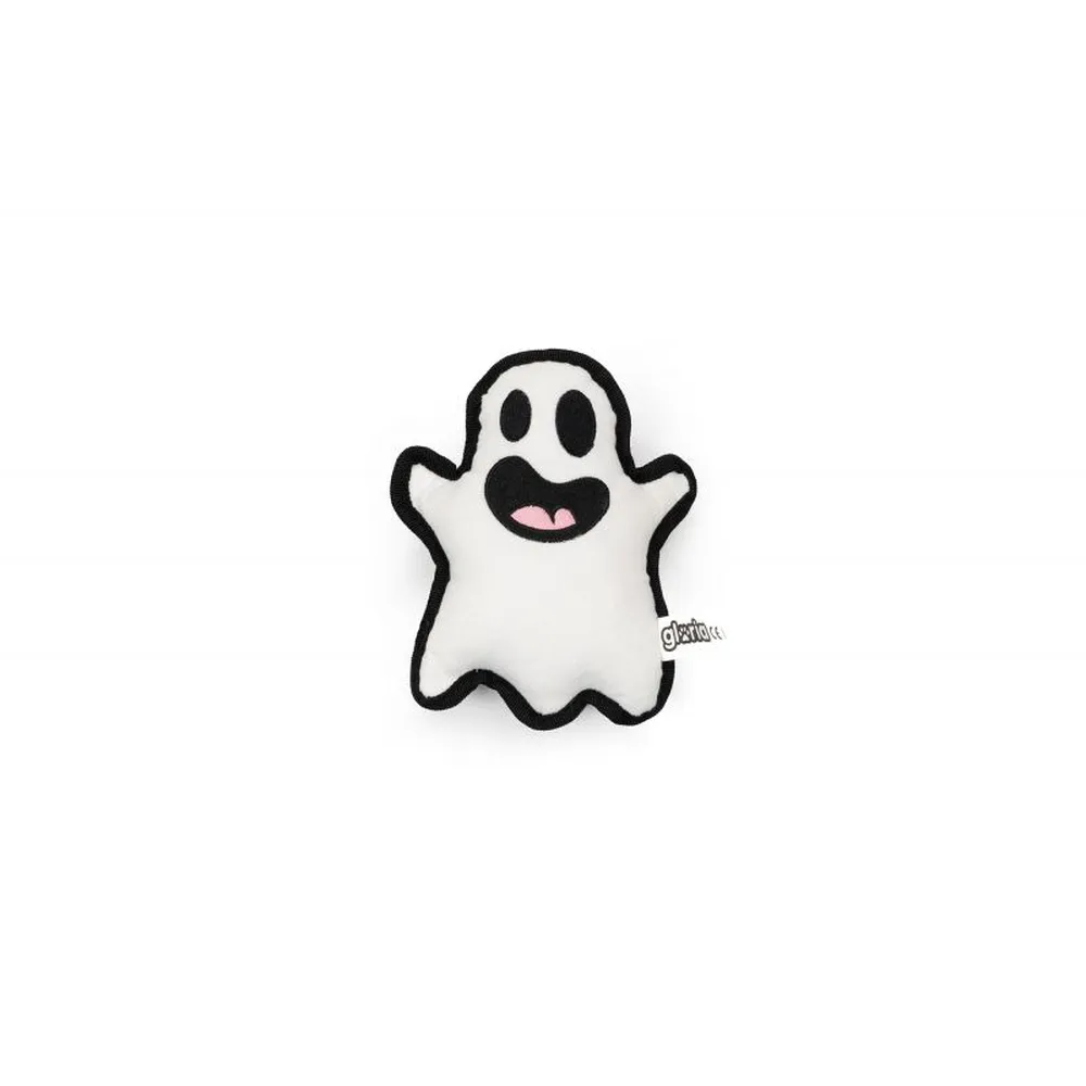Juguete peluche con forma de fantasma para perro o gato, blanco con bordes negros, sin packaging