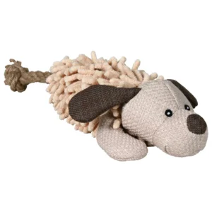 Peluche de perro beige y marrón de 30 cm de longitud, juguete suave para mascota o niño