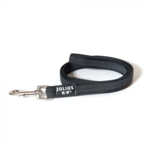 Correa entretejida negra Julius-K9 de 1.20 metros y 14 mm para perros.