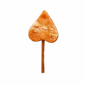 Piruleta snack Bubimex para perros sabor pollo de 11 cm, premio masticable en forma de corazón sobre palito