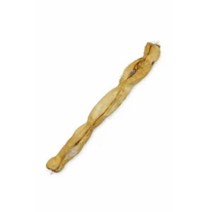 Snack natural para perros — rulo de piel de conejo con pelo para masticar y limpiar dientes