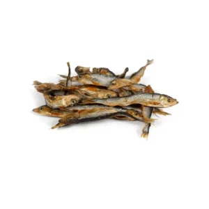 Snack de espadines deshidratados para perros, premio natural rico en proteínas y omega‑3.