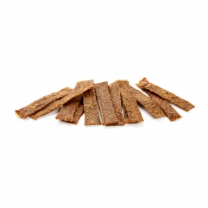 Filetes de pescado deshidratado para perros de la marca Kauartikel, snack natural rico en proteínas y omega.