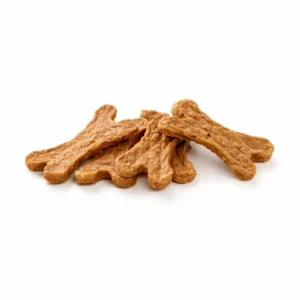 Huesitos naturales de pollo para perros de la marca Kauartikel, snack deshidratado ideal como premio o recompensa en entrenamiento.