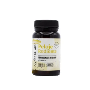 Suplemento de omega 3 para perros en perlas de aceite de pescado Wild Balance para mejorar el pelaje y la piel.