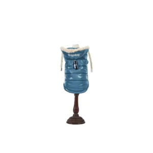Abrigo impermeable azul teal Freedog Iceguard para perros, chaqueta acolchada y cálida con capucha para invierno.