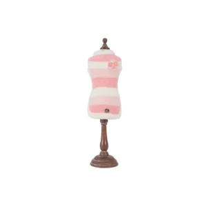 Jersey rosa y blanco para perros Freedog modelo Viborg, prenda suave y cálida de punto para perros pequeños y medianos en invierno.