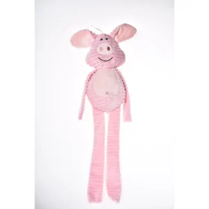 Peluche XXL con forma de cerdito rosa para perros de Bubimex, juguete suave y alargado ideal para jugar, morder y acompañar el descanso.