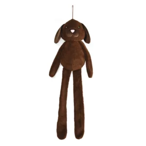 Peluche XXL con forma de perrito marrón para perros de Bubimex, juguete suave y alargado ideal para morder, jugar y relajarse.