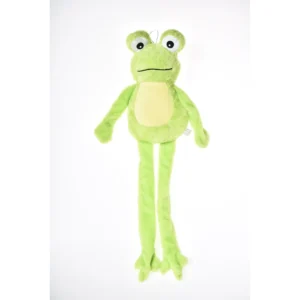 Peluche XXL con forma de rana para perros de Bubimex, juguete suave y alargado ideal para jugar, morder y estimular el entretenimiento diario.