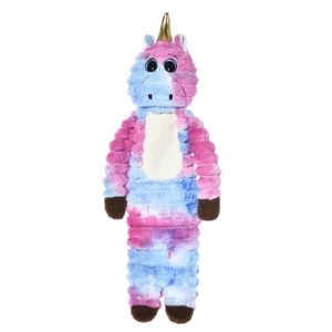 Peluche XXL con forma de unicornio para perros de Bubimex, juguete suave multicolor ideal para jugar, morder y estimular el entretenimiento diario.